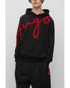 Хлопковое худи с вышитым логотипом бренда Hugo