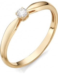 Кольцо с бриллиантом из красного золота Костромская ювелирная фабрика "алькор"
