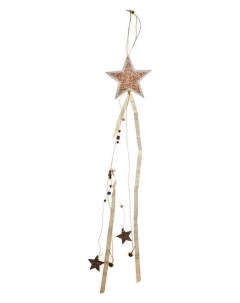 Новогодняя подвеска с подсветкой Звезда 12 67 см золотой Лесная мастерская