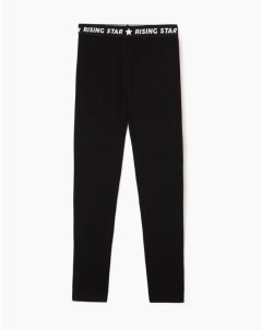 Чёрные спортивные легинсы с надписями для девочки Gloria jeans