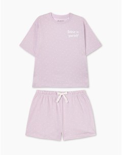 Фиолетовая пижама Oversize для девочки Gloria jeans