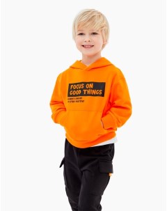 Оранжевое худи с принтом для мальчика Gloria jeans