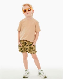 Хаки спортивные шорты с растительным принтом для мальчика Gloria jeans