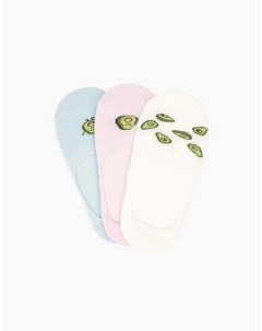 Носки следки с принтом авокадо для девочки 3 пары Gloria jeans