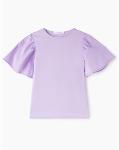 Фиолетовая базовая футболка с пышными рукавами для девочки Gloria jeans