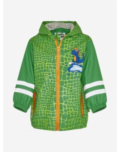 Непромокаемая детская куртка без подклада Дино Зеленый Playshoes