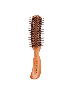 Щетка парикмахерская для волос Shiny Brush деревянная I love my hair