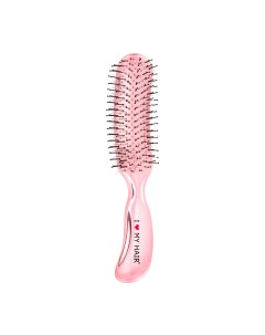 Щетка парикмахерская для волос Aqua Brush розовая прозрачная М I love my hair