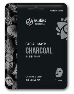 Тканевая маска Black Charcoal Essence Facial Mask Asiakiss