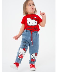 Брюки детские текстильные джинсовые для девочек Playtoday baby