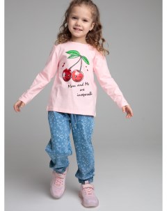 Фуфайка трикотажная для девочек футболка с длинными рукавами Playtoday kids