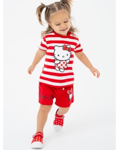 Комплект детский трикотажный для девочек фуфайка футболка шорты Playtoday baby