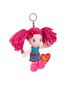 Кукла на брелке с розовыми волосами в голубом платье 15 см Abtoys