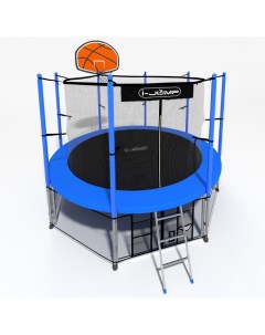 Батут Classic Basket 14FT 427 см с нижней сетью и лестницей синий I-jump
