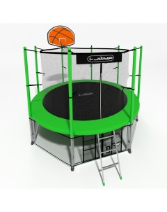 Батут Classic Basket 16FT 488 см с нижней сетью и лестницей зеленый I-jump