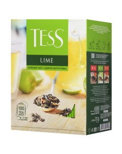 Чай зеленый Lime 100 пакетиков Tess