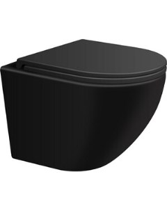 Унитаз подвесной безободковый Emotion с сиденьем микролифт черный матовый 1000022 Avimano