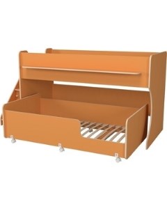 Двухъярусная кровать с лестницей с ящиками 12 Р444 2 оранжевый Капризун