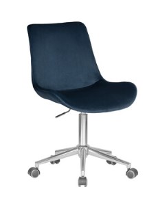 Кресло офисное DORA LM 9518 синий велюр 1922 20 хромированная сталь Dobrin