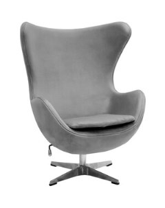 Кресло EGG CHAIR серый искусственная замша FR 0645 Bradex