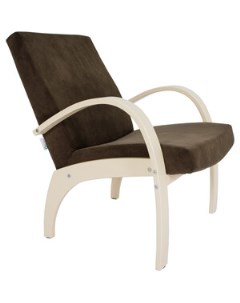 Кресло для отдыха Денди шпон Ткань ультра шоколад каркас дуб шампань шпон Мебелик
