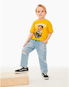 Широкие джинсы Loose с дырами для мальчика Gloria jeans