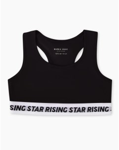 Чёрный спортивный топ с надписью Star Rising Gloria jeans