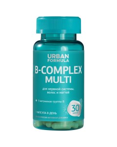 Комплекс витаминов группы B для нервной системы красивых волос и ногтей B Complex Multi 30 капсул Ba Urban formula