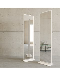 Дизайнерское напольное одностороннее зеркало zeliso 1 в металлической раме белого цвета белый 45x185 Genglass