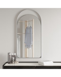 Дизайнерское арочное настенное зеркало arkelo s в металлической раме белого цвета белый 52x102x2 см Genglass