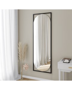 Дизайнерское настенное зеркало в полный рост kvaden l в металлической раме черного цвета черный 60x1 Genglass