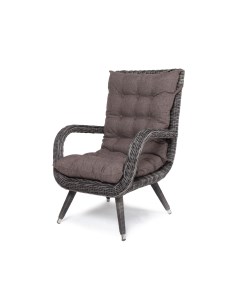 Толедо кресло плетеное с подушками цвет графит серый Outdoor