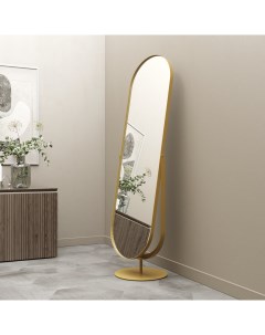Дизайнерское напольное зеркало ozevis в металлической раме золотого цвета золотой 46x165x40 см Genglass