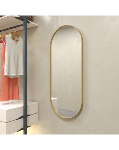 Дизайнерское настенное зеркало nolvis m в тонкой металлической раме золотого цвета золотой 51x136x4  Genglass