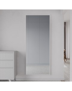 Дизайнерское настенное напольное зеркало halfeo slim xl в тонкой раме белого цвета белый 80x200x4 см Genglass