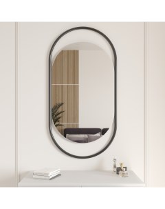 Дизайнерское настенное зеркало evelix s в металлической раме черного цвета черный 54x104x2 см Genglass
