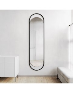 Дизайнерское настенное зеркало evelix l в раме черного цвета черный 48x178x2 см Genglass