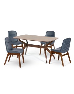 Комплект обеденный стол pinang арт lwm pr 15908k и 4 кресла muar арт lw1801 beno 239 12 коричневый Ecodesign