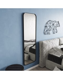Дизайнерское настенное зеркало kuvino l в тонкой раме черного цвета черный 55x180x4 см Genglass