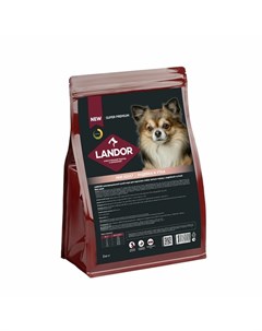 Сухой корм для взрослых собак мелких пород полнорационный c индейкой и уткой 3 кг Landor