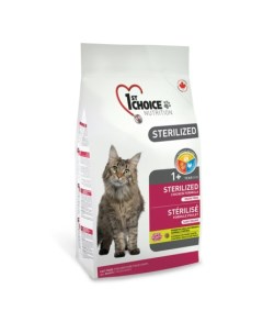 Sterilized Сухой корм для кастрированных котов и стерилизованных кошек с курицей и бататом 10 кг 1st choice