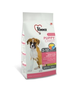 Puppy All Breeds Sensitive Skin Coat Сухой корм для щенков всех пород с чувствительной кожей и шерст 1st choice