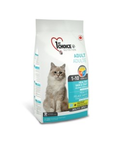 Healthy Skin Coat Сухой корм для взрослых кошек с чувствительной кожей и шерстью с лососем 907 гр 1st choice