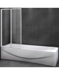 Шторка на ванну Relax 80 L RELAX V 2 80 140 P Bi L профиль Серый стекло рифленое Cezares