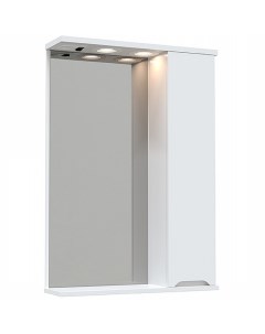 Зеркало со шкафом Uno 60 R 00707 с подсветкой Белое глянцевое Avanti