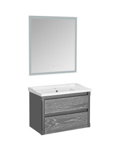 Комплект мебели для ванной Лорена 80 1220101 подвесной Серый Asb-woodline