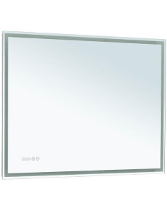 Зеркало Оптима 100 288967 с подсветкой Белое матовое с сенсорным выключателем подогревом и часами Aquanet