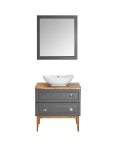 Комплект мебели для ванной Каталина 80 Grey 120951 Серый Asb-woodline