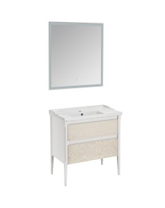 Комплект мебели для ванной Лорена 80 1220001 Белый Бежевый Asb-woodline