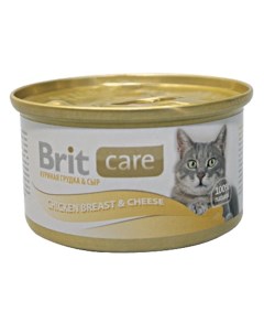 Корм для кошек Care Куриная грудка с сыром банка 80г Brit*